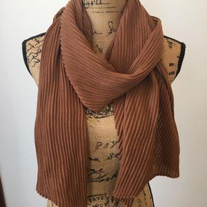SheIn Ochre (Brown/Orange) Pleated Ribbed Scarf